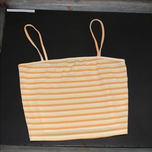 Yellow striped tube top